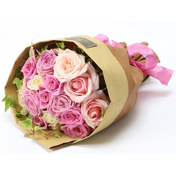 Pink Flower Japan | 12 Roses Pink Bouquet