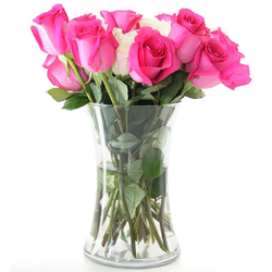 Send Flower to Tokyo | White & Pink Roses in Vase