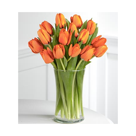 Send 12 Orange Tulips Vase Japan
